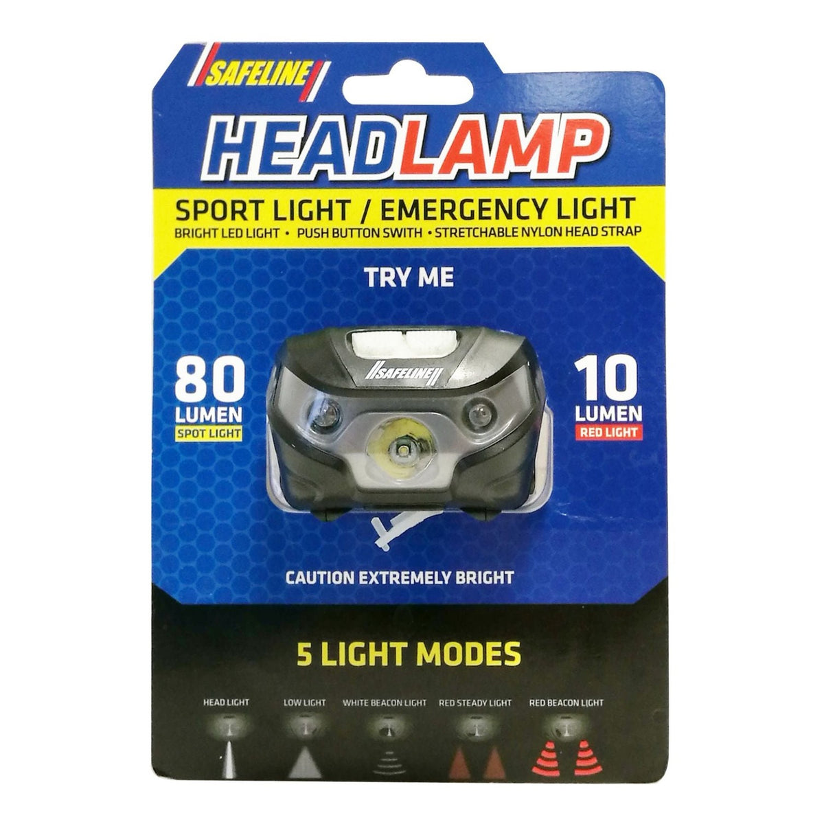 SAFELINE HEAD TORCH USB RECHARGEABLE