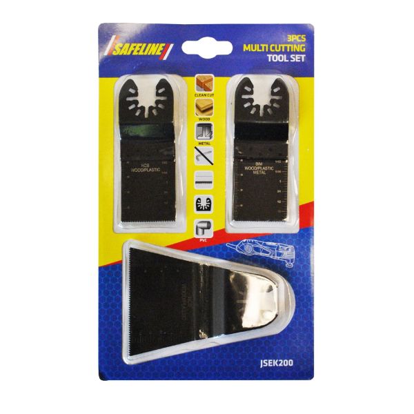 SAFELINE 3PC MULTI TOOL CUTTING TOOL SET WOOD METAL PLASTIC