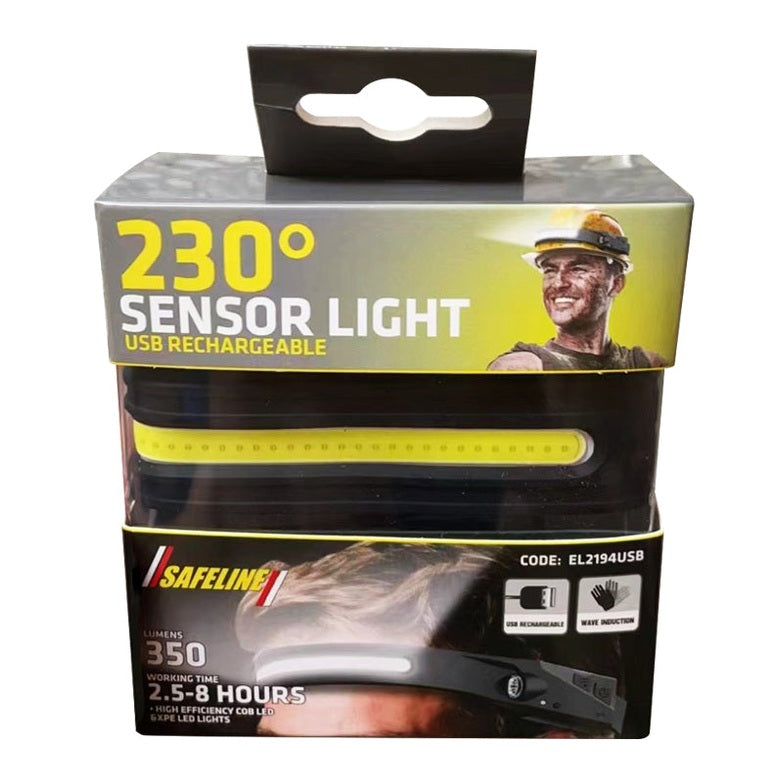 SAFELINE 230DEG HEADLIGHT USB RECHARGABLE
