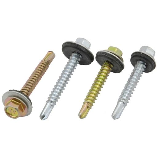 5.5X48MM HEX SELF DRILL SCREW 2 POINT WASHER 100S