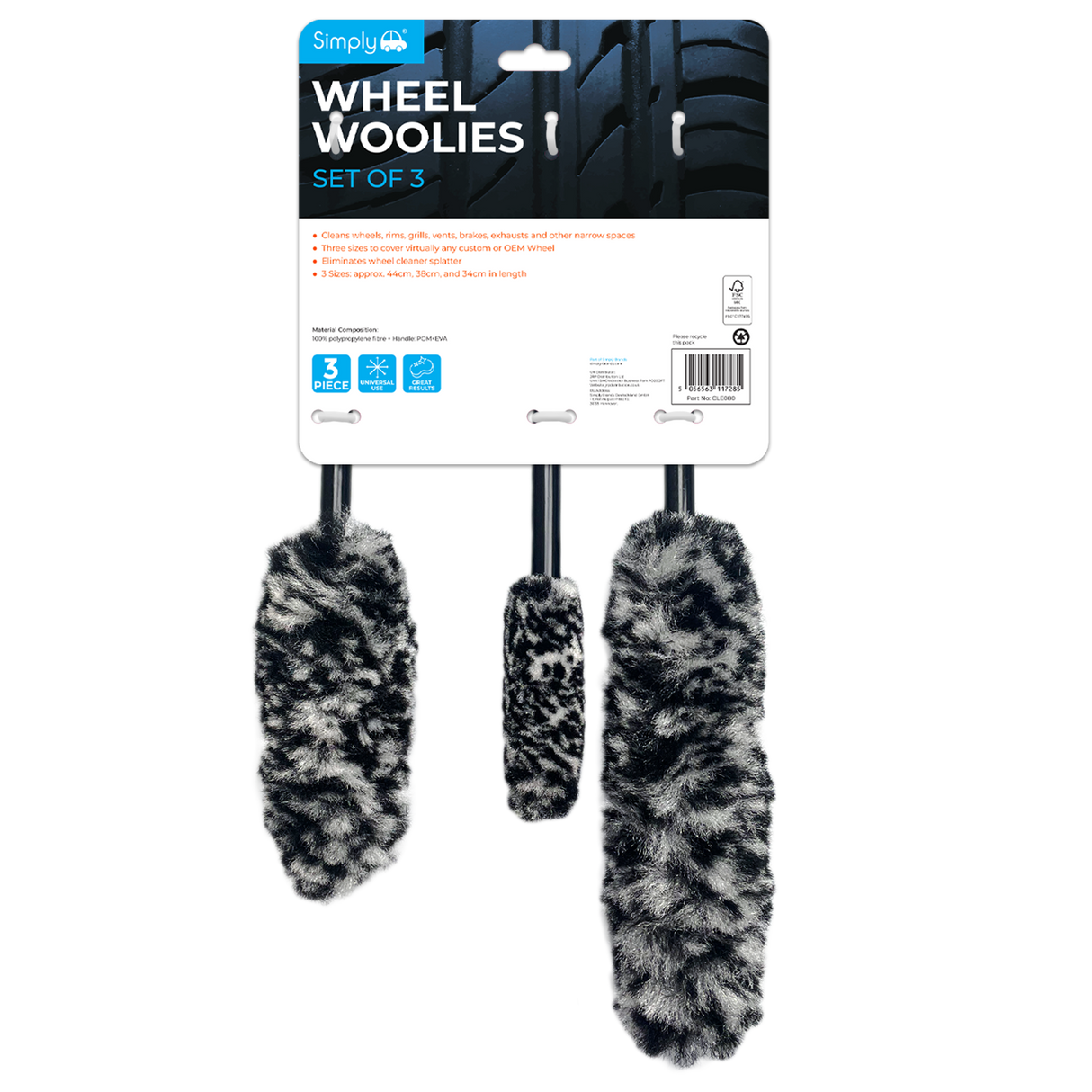 SIMPLY AUTO 3 PIECE MICROFIBRE WHEEL WOOLIES