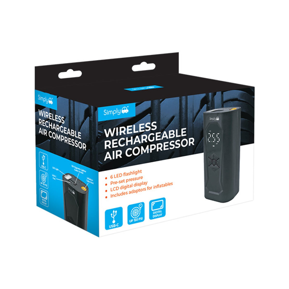 SIMPLY AUTO RECHARGEABLE AIR COMPRESSOR