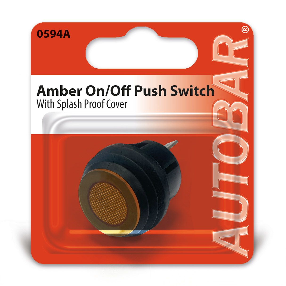 SIMPLY AUTO AMBER ON/OFF PUSH SWITCH SPLASHPROOF