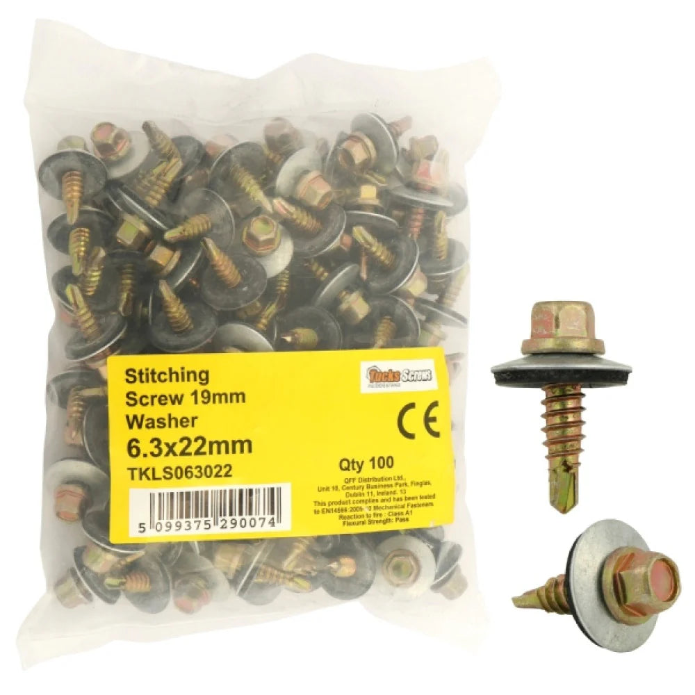 6.3X22MM HEX STITCHING SCREW WASHER 100S
