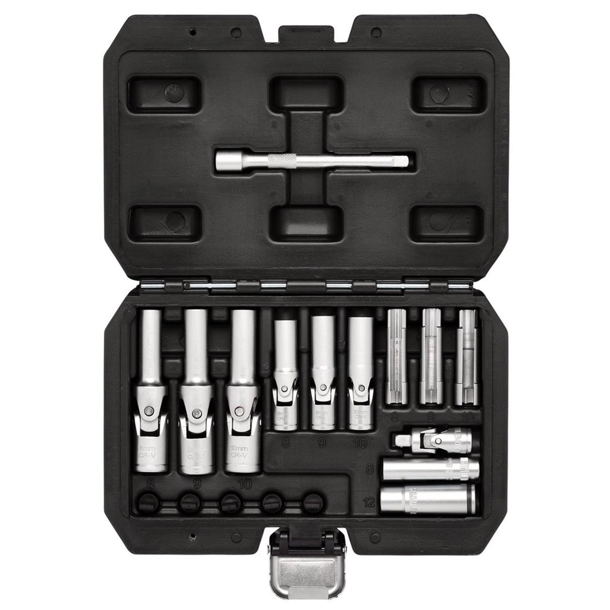 DRAPER THIN WALL PSG GLOW PLUG SOCKET SET, 3/8" AND 1/4" SQ. DR. (18 PIECE)