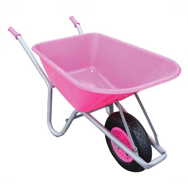100L PINK PVC GARDEN WHEELBARROW