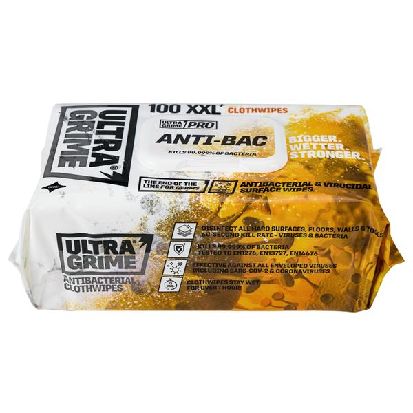 ULTRA GRIME PRO ANTI BAC CLOTHWIPES XXL 100S