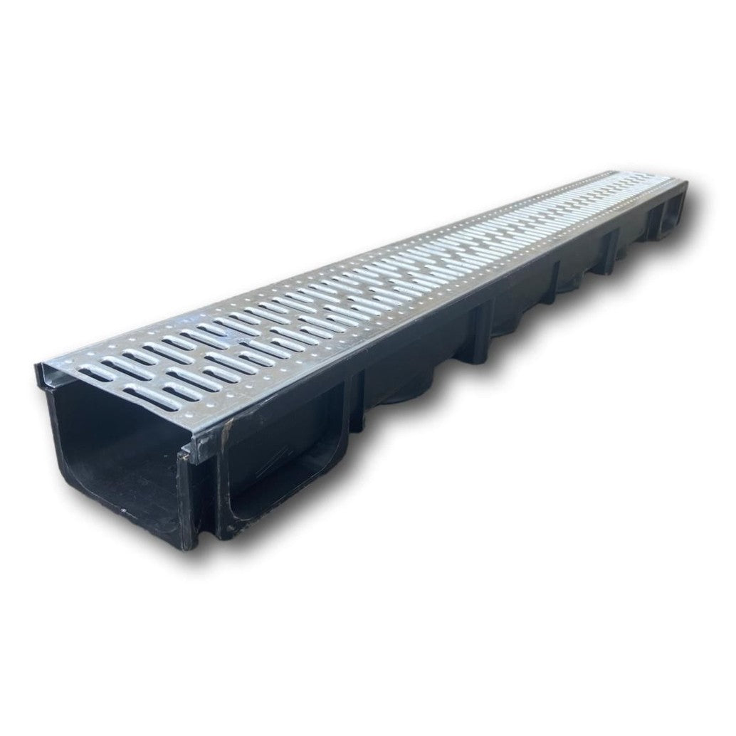 JGK PVC RESTRICTED DRAIN CHANNEL & GALV GRATING 1M A15 - Watson Hire
