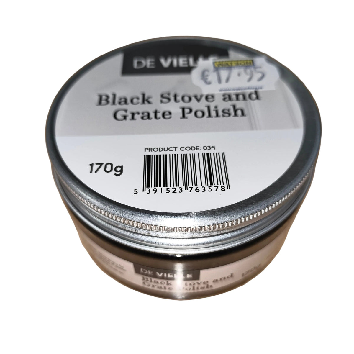 DE VIELLE STOVE & GRATE POLISH JAR 170G BLACK