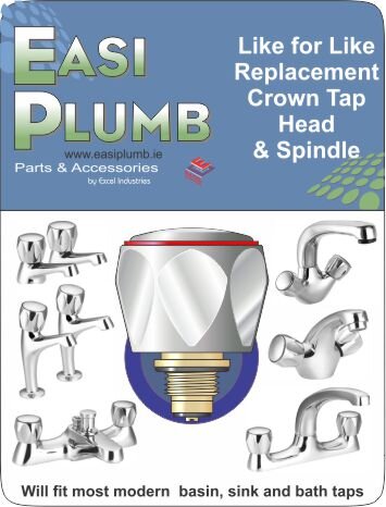 Easy Plumb Single Replacement Crown Tap Head & Spindle only