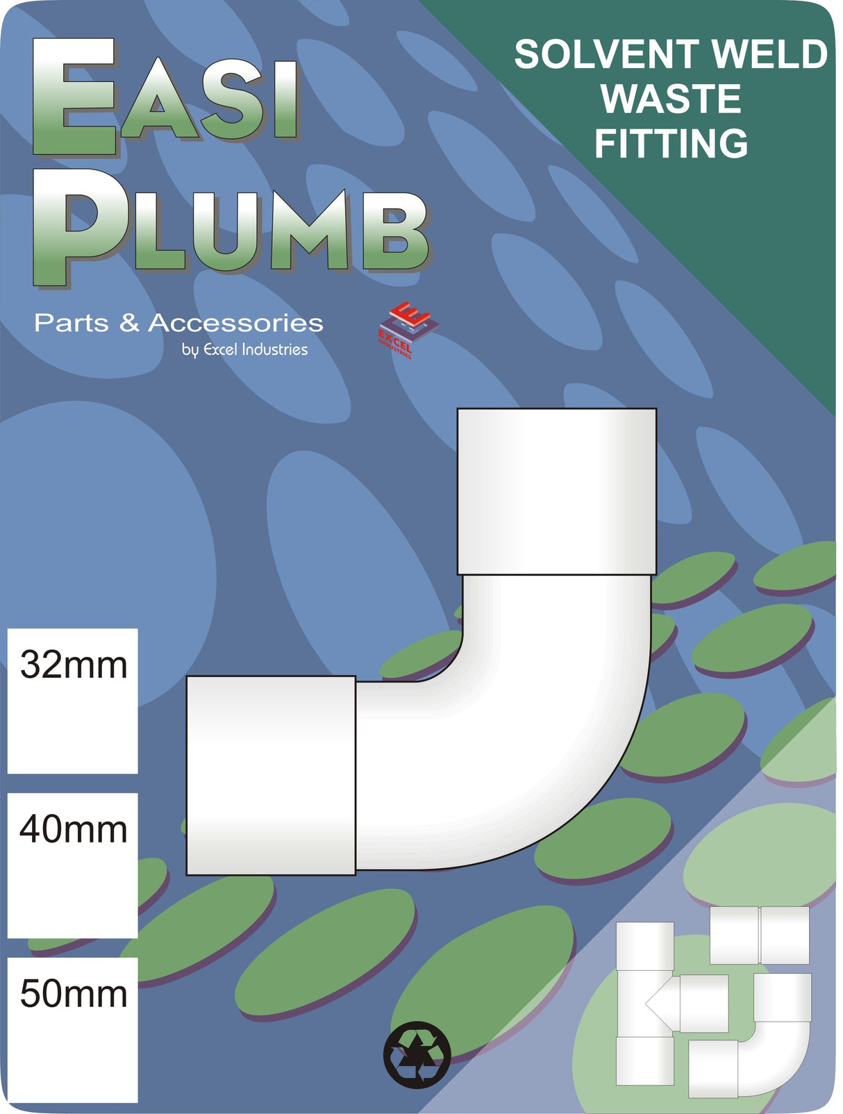 Easy Plumb 40mm White Waste Swept Elbow