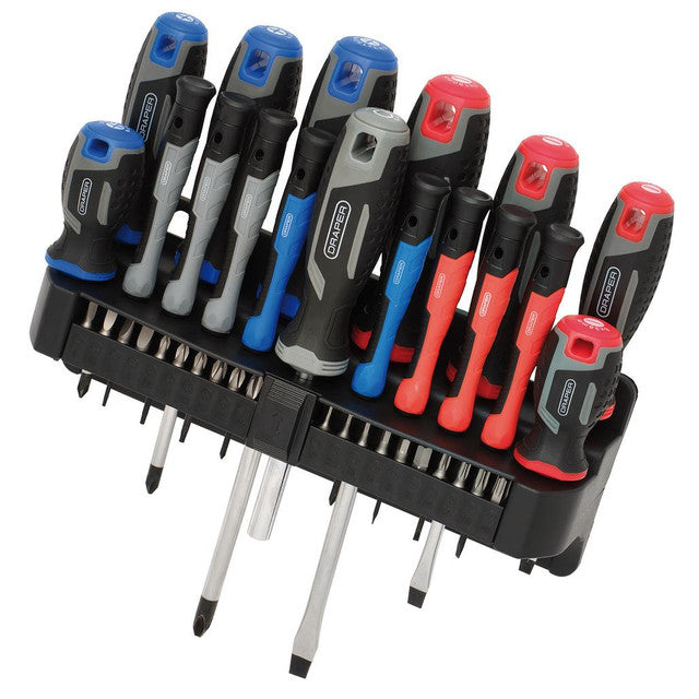 DRAPER SCREWDRIVER SET WITH WALL MOUNTABLE RACK
