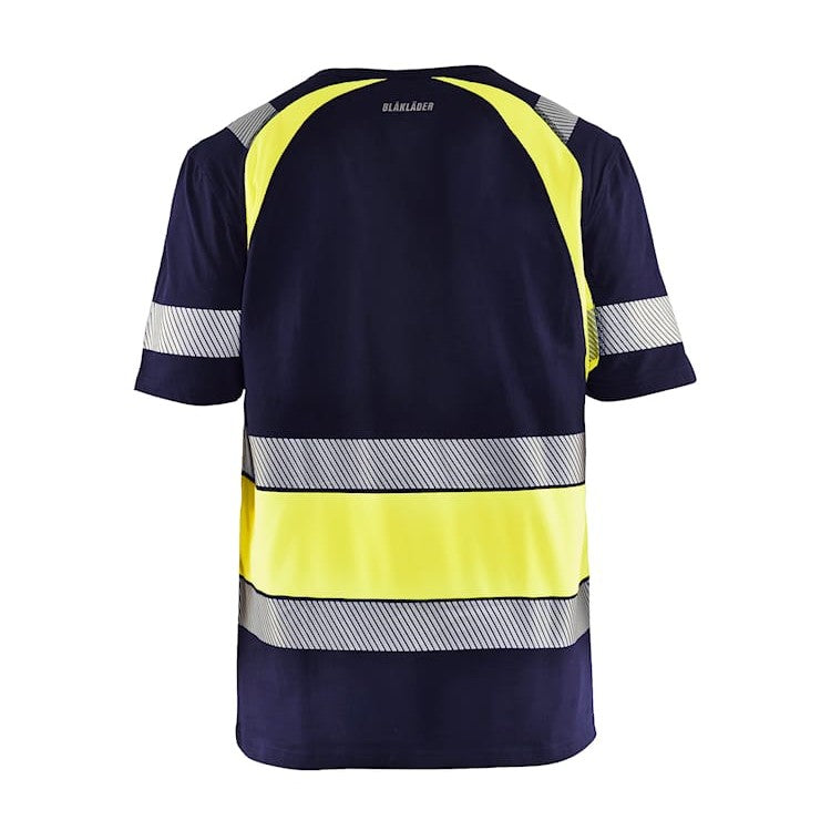 BLAKLADER HI-VIS T-SHIRT NAVY BLUE/HI-VIS YELLOW - Watson Hire