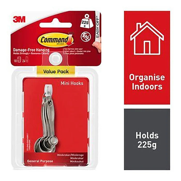 3M COMMAND MINI HOOKS VALUE PACK