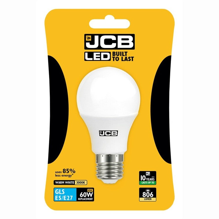 JCB 10W (60W) LED E27 GLS LAMP WARM WHITE 806 LUMEN