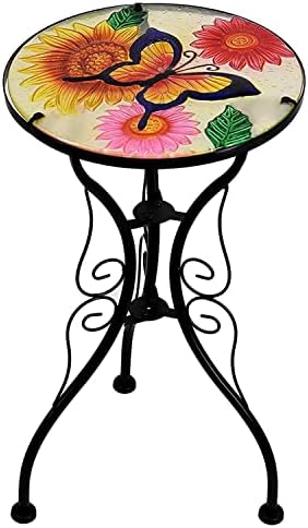 REDWOOD GLASS TOP BISTRO TABLE - BUTTERFLY