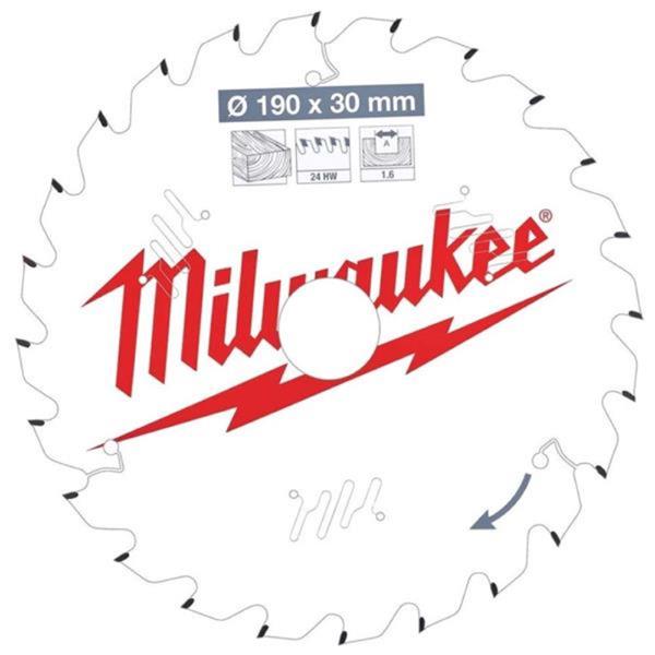 MILWAUKEE 190 X 30 X 1.6 X 24T CIRCULAR SAW BLADE