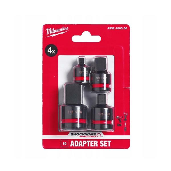 MILWAUKEE IMPACT SOCKET SQUARE ADAPTOR SET (4 PIECES)