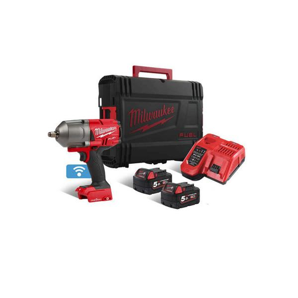 MILWAUKEE M18 FUEL HIGH TORQUE IMPACT WRENCH 1/2" DR 2 X 5AH & CHARGER