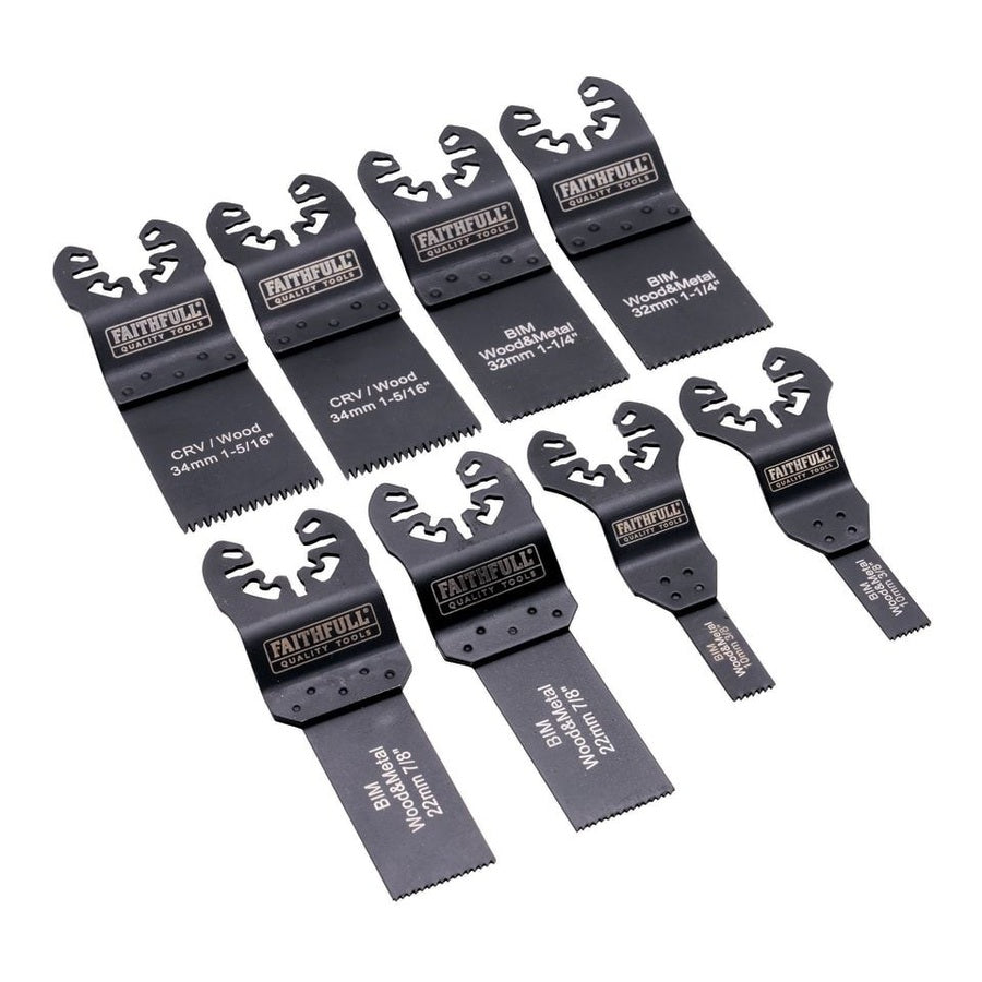 FAITHFULL MULTI TOOL BLADE SET MIXED - 8PCS