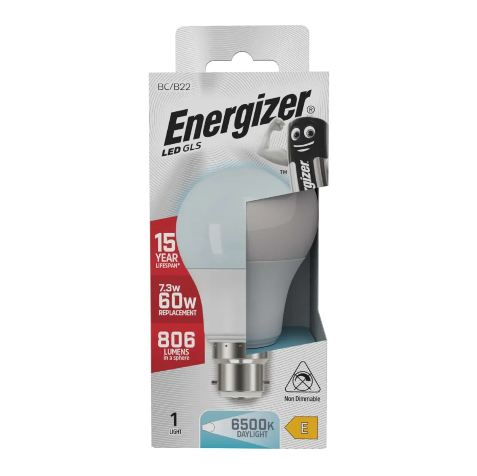 ENERGIZER LED GLS 7.3W B22 806LM DAYLIGHT 60W