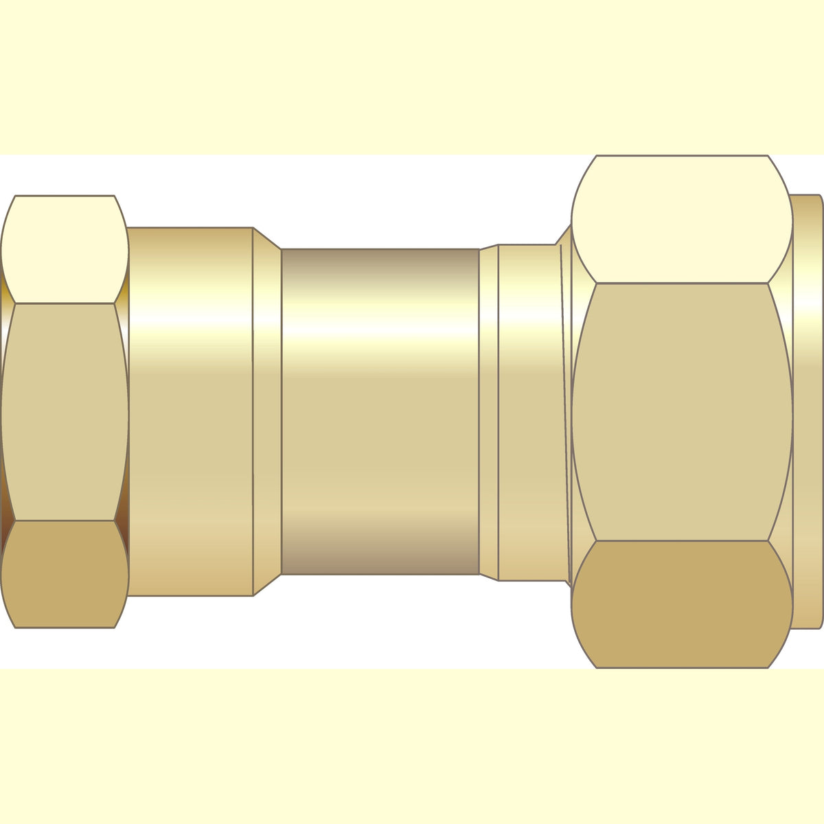Easy Plumb 1/2" F.I. Straight Brass Compression Coupling