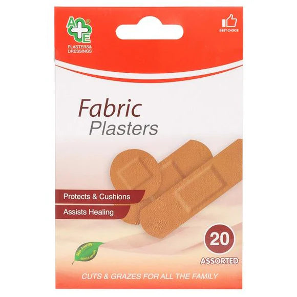 A&E FABRIC PLASTERS BOX 20PC