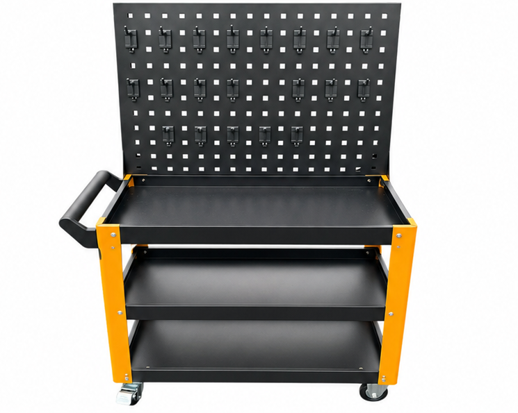 DETROIT INDUSTRIES 3 TIER TOOL CART WITH HOLE BOARD