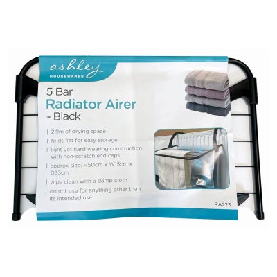 BB-RA223 5 BAR RADIATOR AIRER BLACK