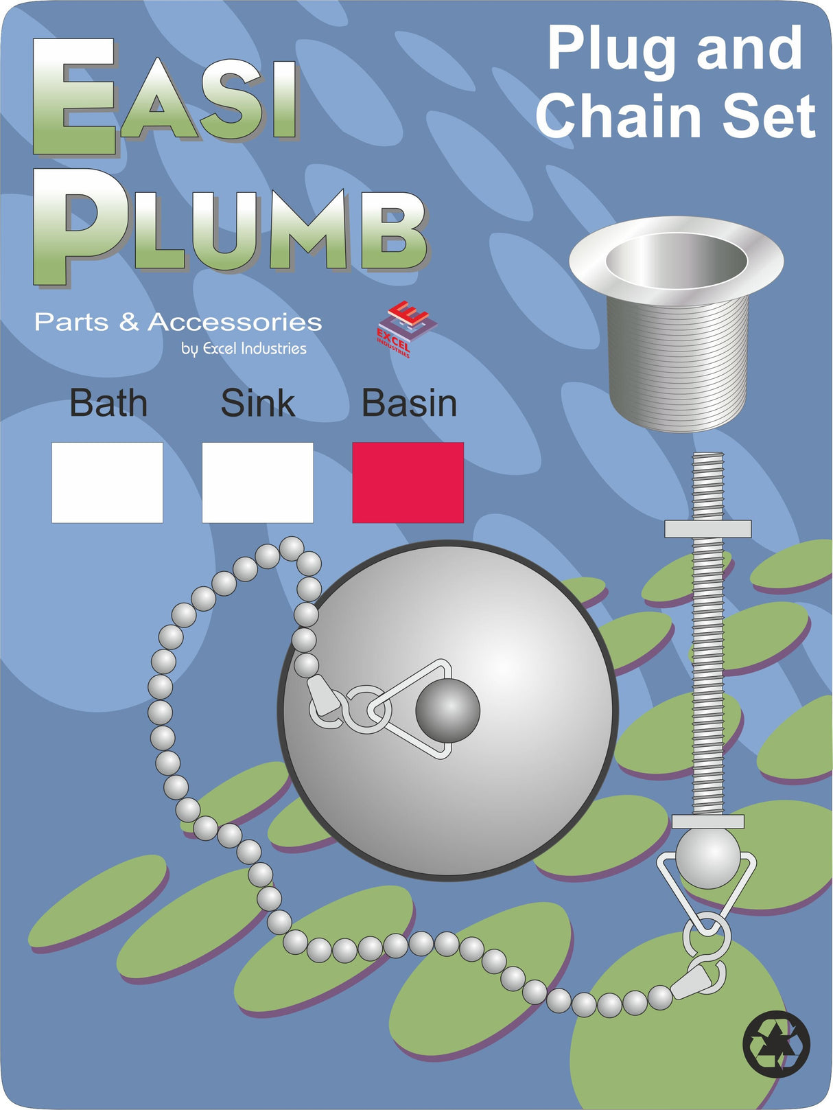 Easy Plumb C.P.Basin Plug & Chain Set