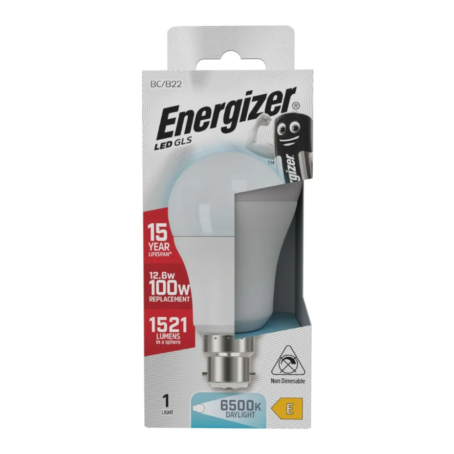ENERGIZER 12.6W B22 LED GLS 1521LM DAYLIGHT 100W - Watson Hire