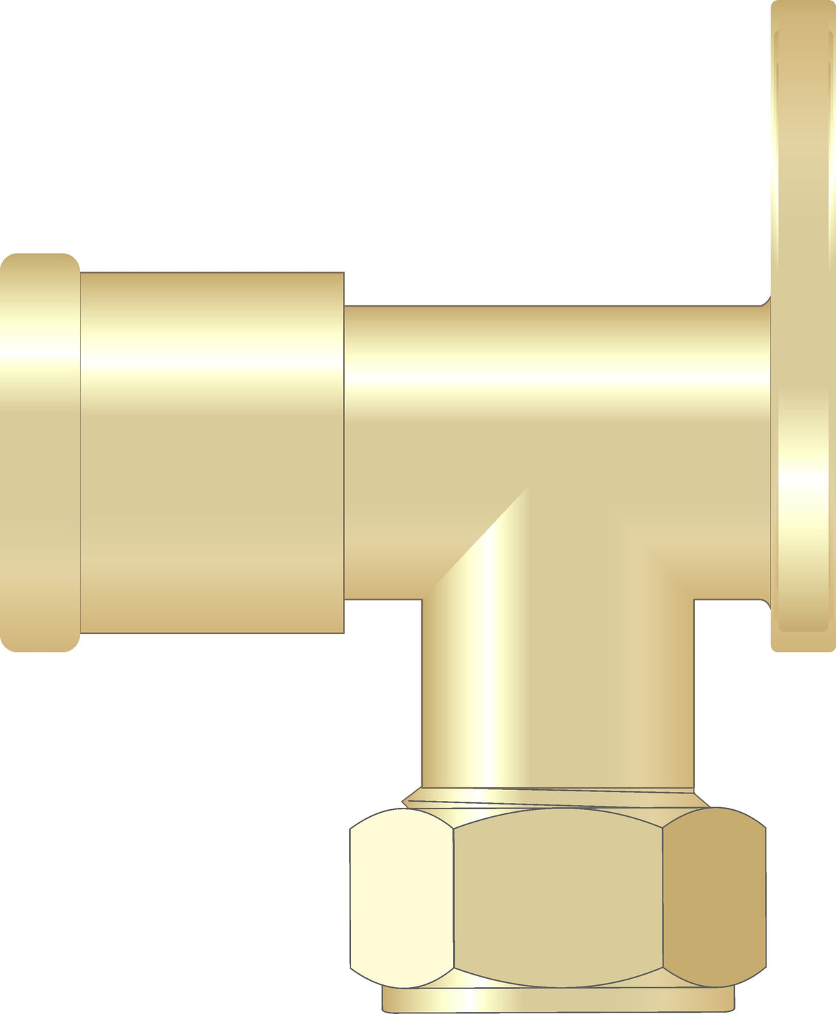 Easy Plumb 1/2" x 1/2" F.I. Wall Plate Brass Compression Elbow