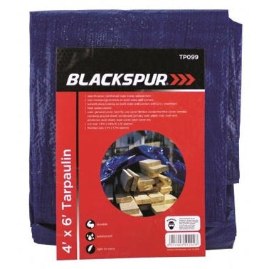 BLACKSPUR 4' (1.2m) x 6' (1.8m) TARPAULIN - BLUE