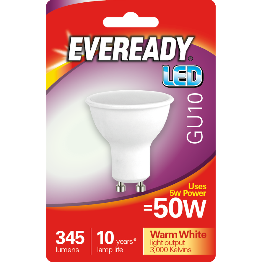 E-READY 3.8W 50W GU10 LED WARM WHITE 345 LUMENS