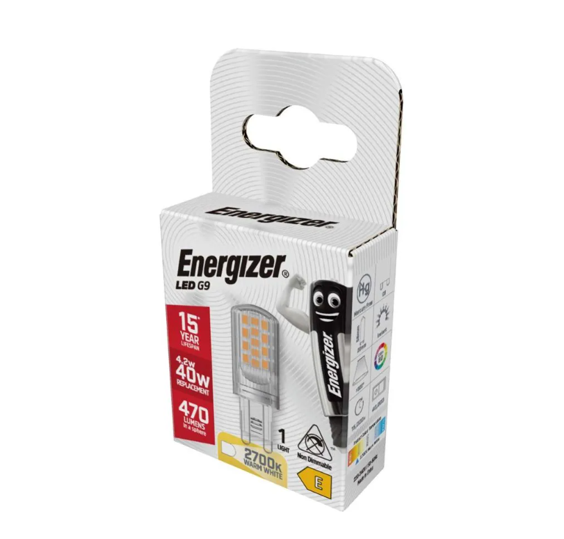 ENERGIZER LED G9 4.2W 40W 470LM WARM WHITE 2700K