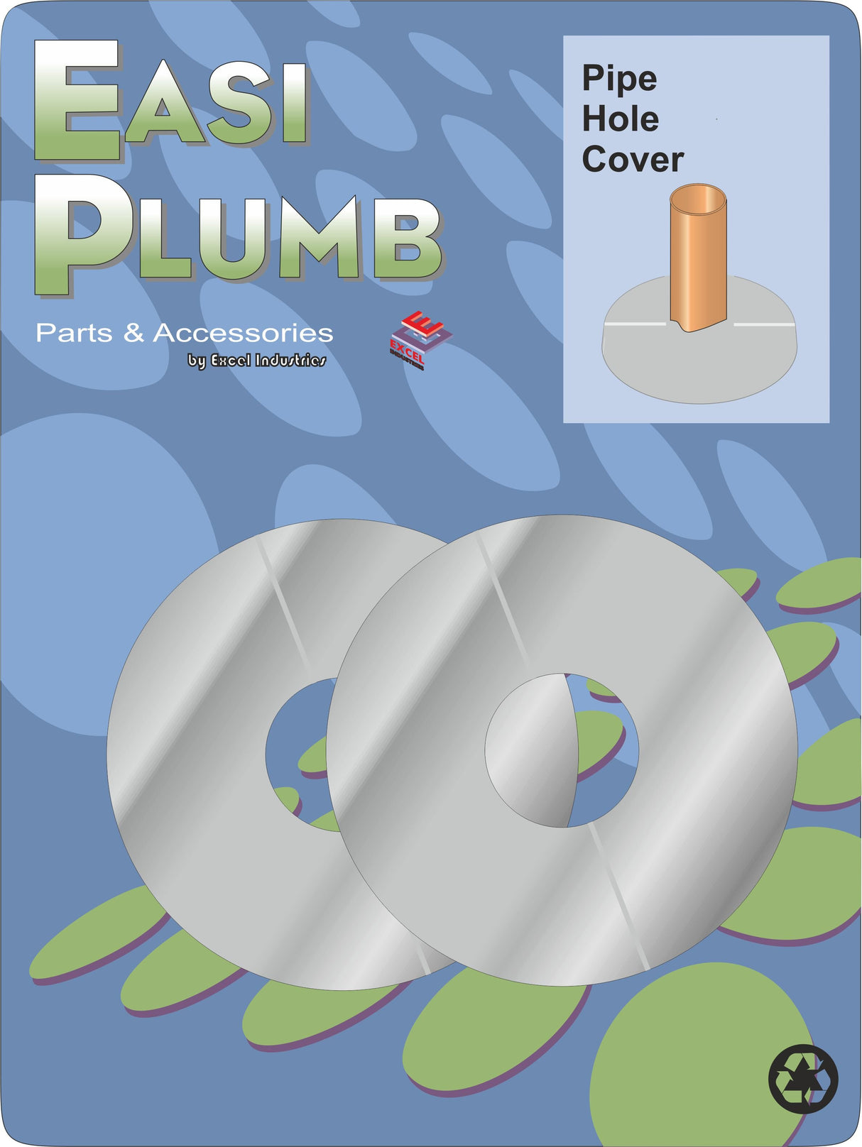 Easy Plumb Pk/2 1/2" Chrome Plated 2 Piece Pipe Hole Trims