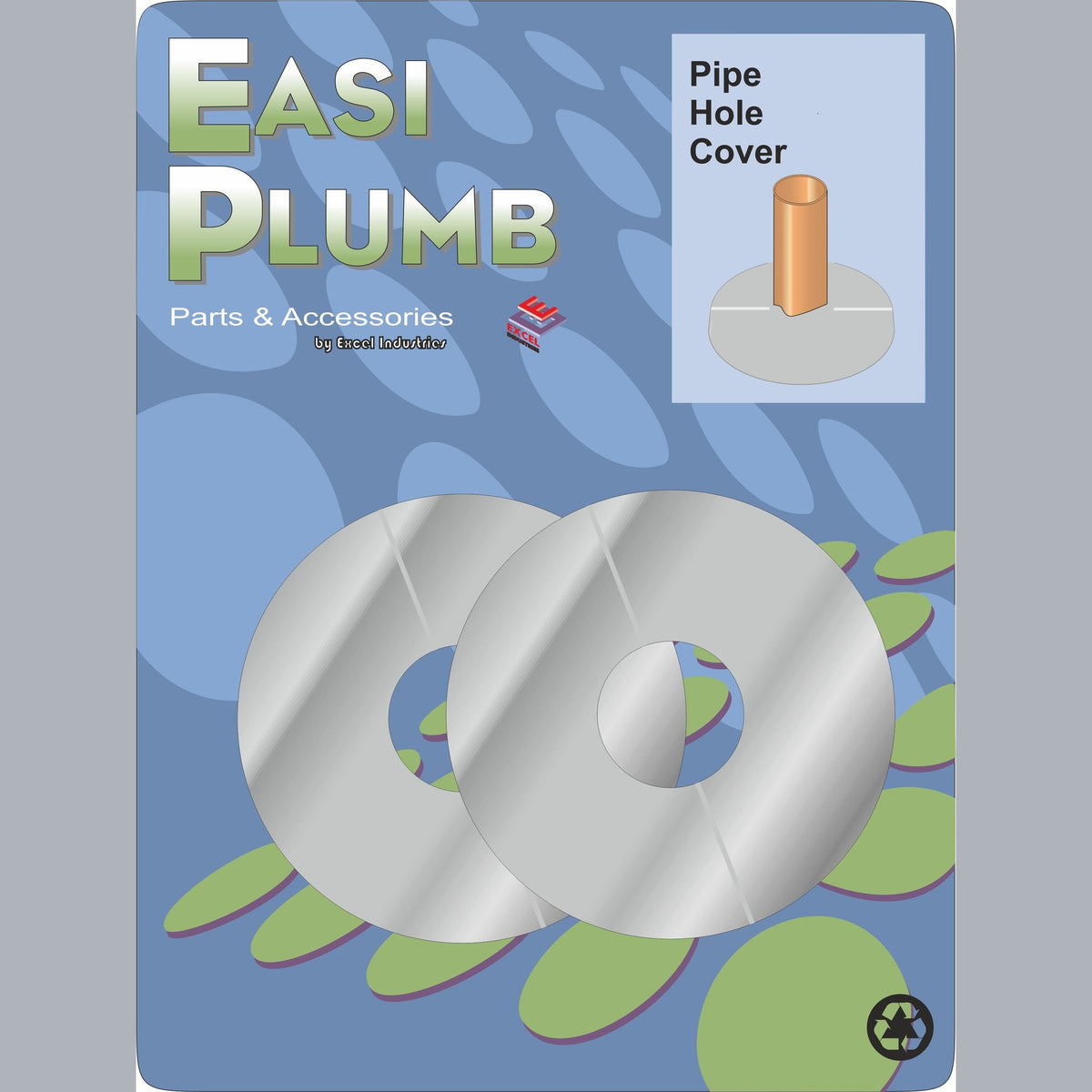Easy Plumb Pk/2 1/2" Chrome Plated 2 Piece Pipe Hole Trims