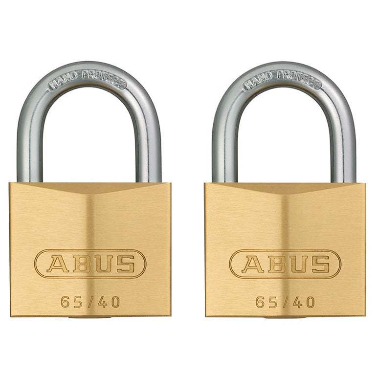 ABUS Mechanical 65/40mm Brass Padlock Twin Carded