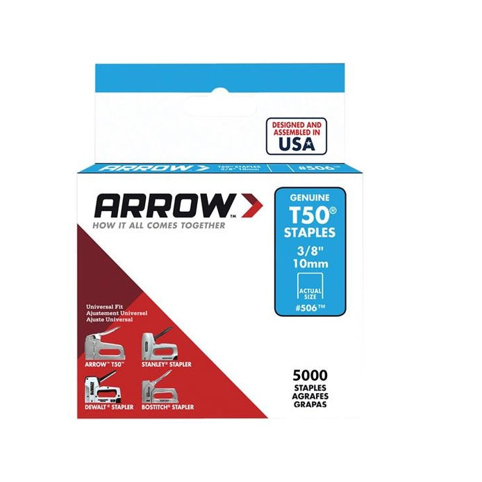 Arrow T50 Staples 10mm (3/8in) (Bulk Pack 5000) - Watson Hire