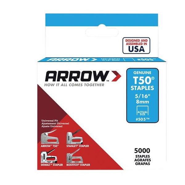 Arrow T50 Staples 8mm (5/16in) (Bulk Pack 5000)
