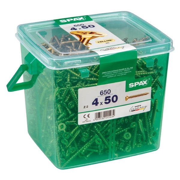 SPAX YELLOW CSK 4X40mm TUBS (800) FT