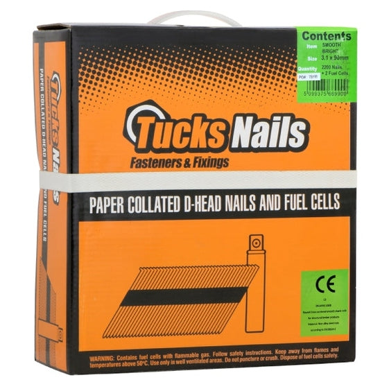 TUCKS NAIL FUEL PACK 3.1X90MM SMOOTH BRIGHT 2200+2