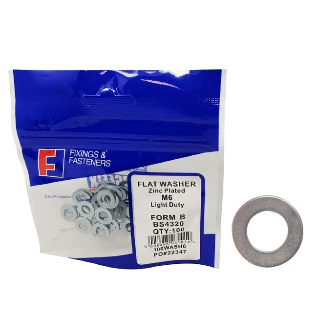 WASHER FORM B ZP M6 BAG 100 PC