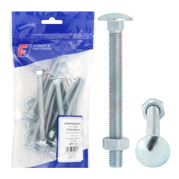 CARRIAGE BOLT ZP M12X150 BAG 5