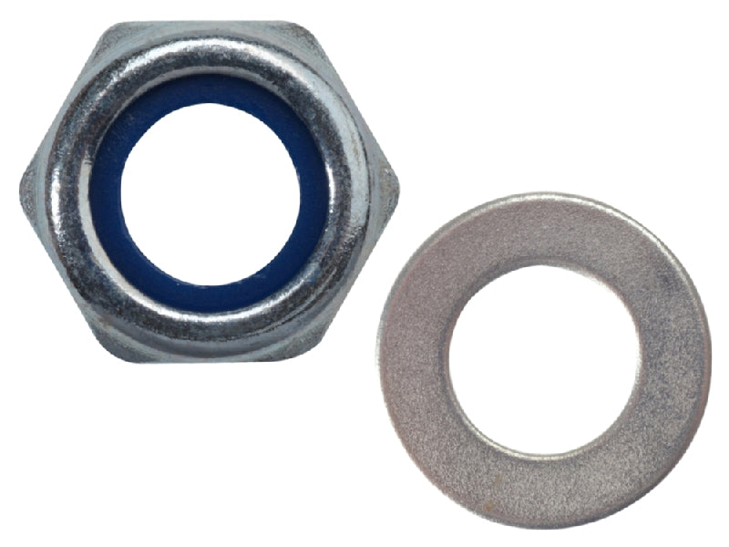 FORGEPACK NYLOC NUT & WASHER M8 ZP PK12