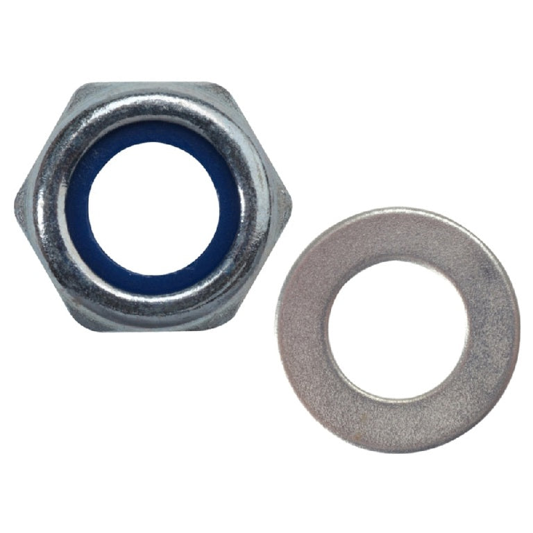 FORGEPACK NYLOC NUT & WASHER M8 ZP PK12