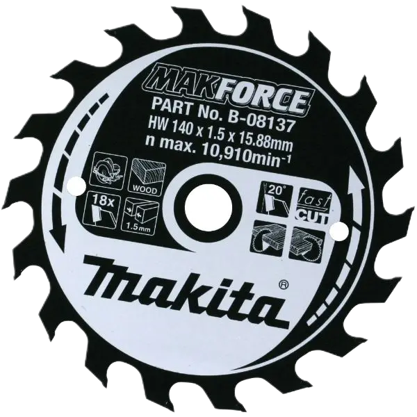 MAKITA MAKFORCE TCT SAW BLADE FOR PORTABLE SAW CSM23524G 235MM X 30MM