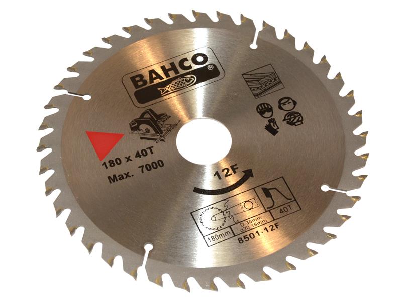 Bahco 8501-12F Portable/Table Saw Blade for Wood 180 x 30mm x 40T
