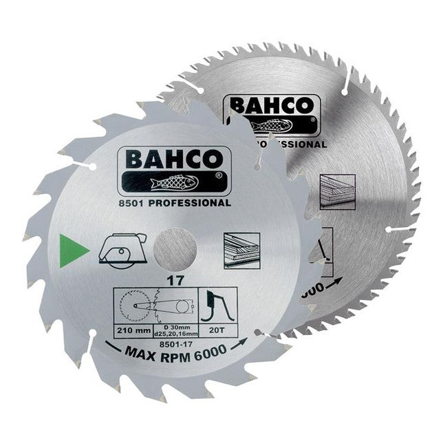 Bahco 8501-13/13F Portable/Table Saw Blade for Wood Twin Pack 184 x 30mm