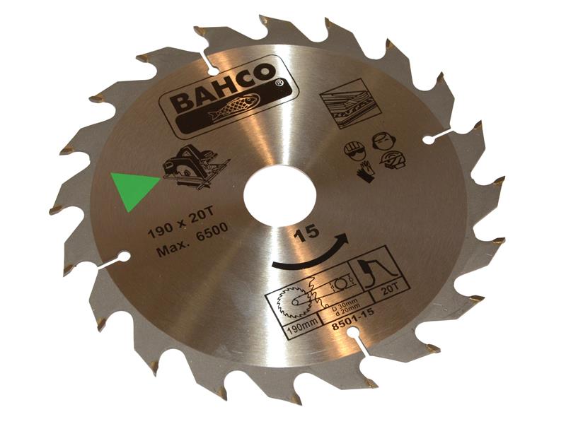 Bahco 8501-15 Portable/Table Saw Blade for Wood 190 x 30mm x 20T